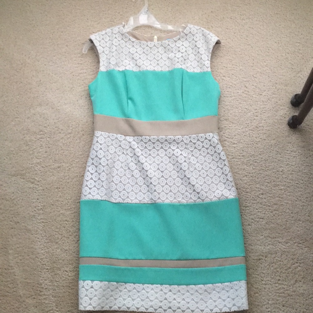 Studio One New York Size 10 Green and White Dress - Picture 1 of 1